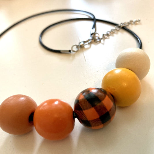 Scandi Wood Bead Necklace