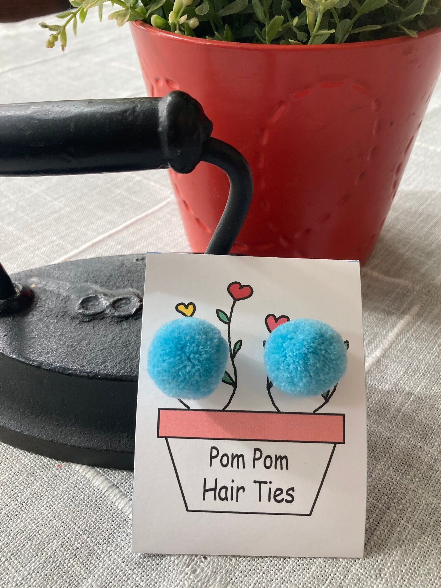 Colorful Pom Pom Hair Ties