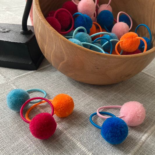 Colorful Pom Pom Hair Ties