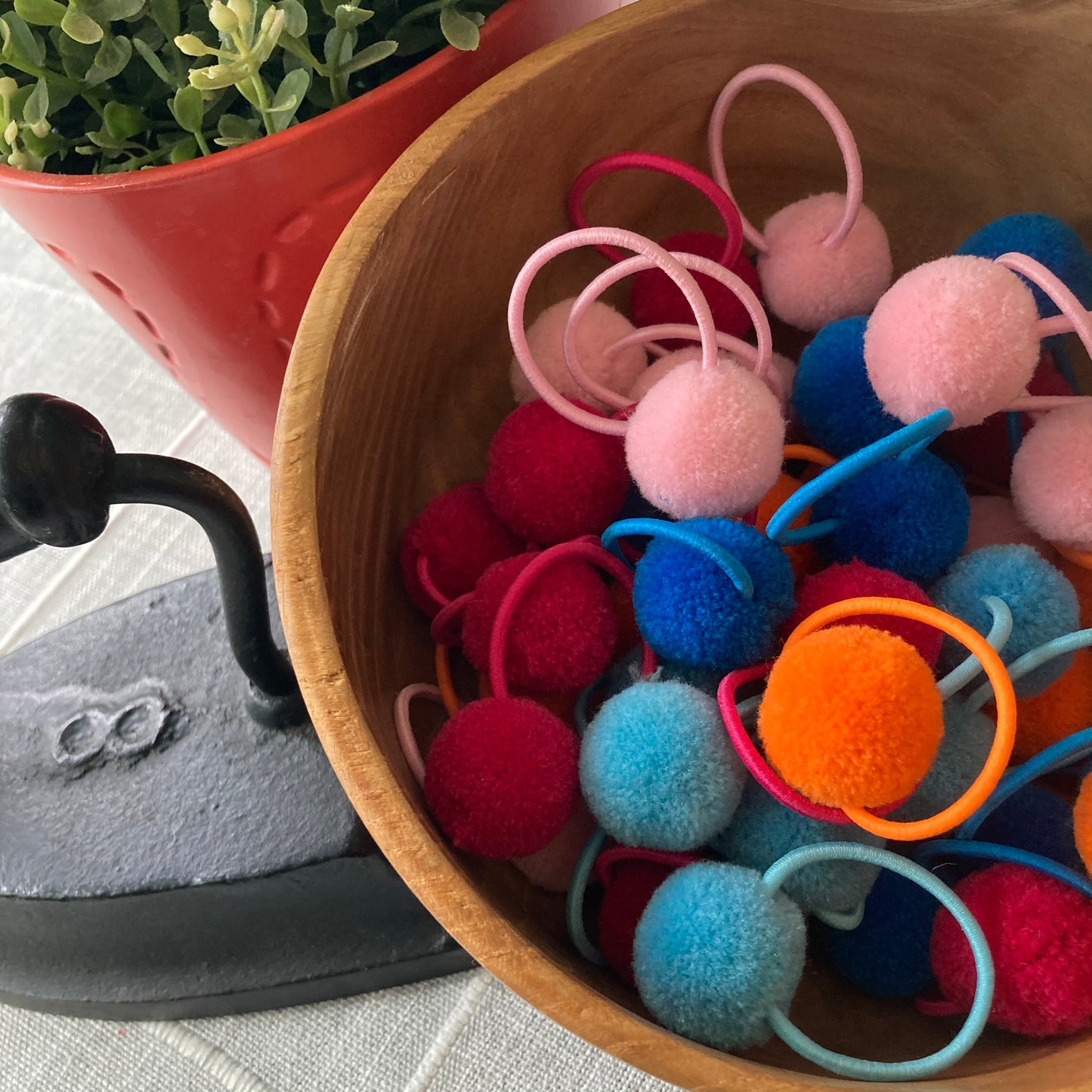 Colorful Pom Pom Hair Ties